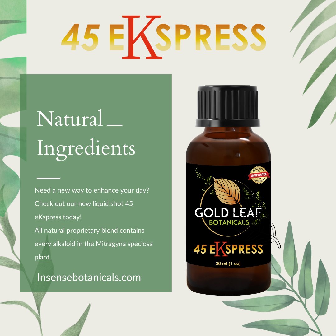 insensekratom's tweet photo. Need a new way to enhance your day? Check out our new liquid shot 45 eKspress today!
All natural proprietary blend contains every alkaloid in the Mitragyna speciosa plant.
#redvein #herbalmedicine #herbaltea #herbalist #botanicalmedicine #plantsmakepeoplehappy #healinglifestyle https://t.co/oyX9a8hMom