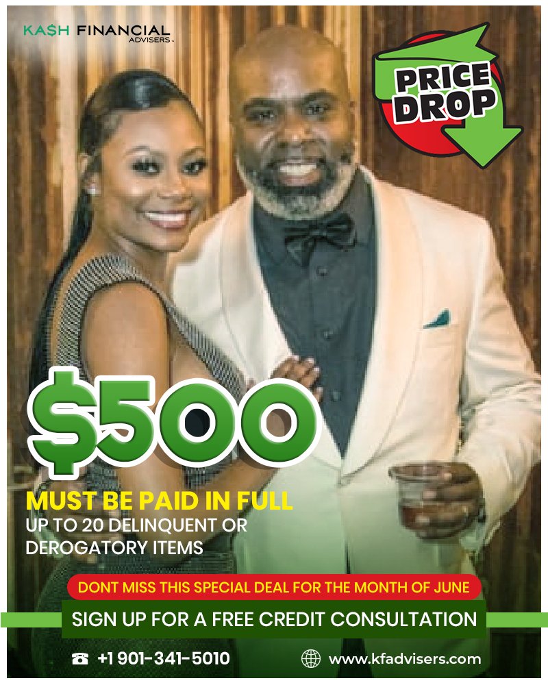 Kevin_Hill's tweet photo. Now is your chance! Get your credit fixed for only $500 this JUNE!
Grab our special promo. Let us help you to get you on the right path Today!

DM or Call me 901.341.5010.

https://t.co/FgyCUagoEx
#badcredit #creditcoach #creditrepairservices #fico #credit https://t.co/rXpP7V7YQm