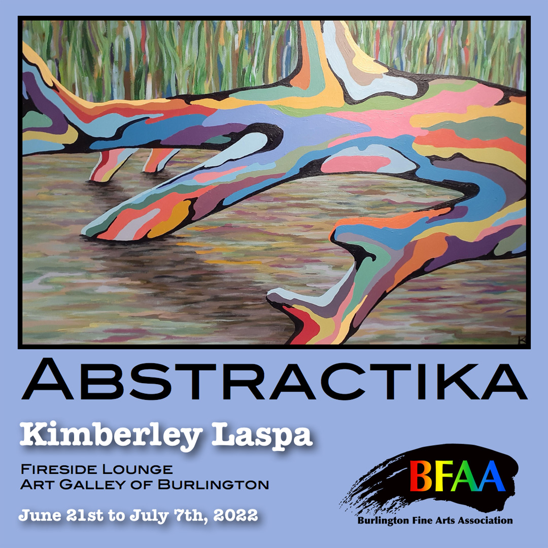 ArtGallBurl's tweet photo. Experience Kimberley Läspä's collection of #AcrylicPaintings, in her first #SoloExhibit, “Abstractika.” Läspä uses bold colours with a focus on form and line to create her #AbstractWork. On now until July 7 in the Fireside Lounge. Stop by and take a look! https://t.co/fdfuCfmXMo
