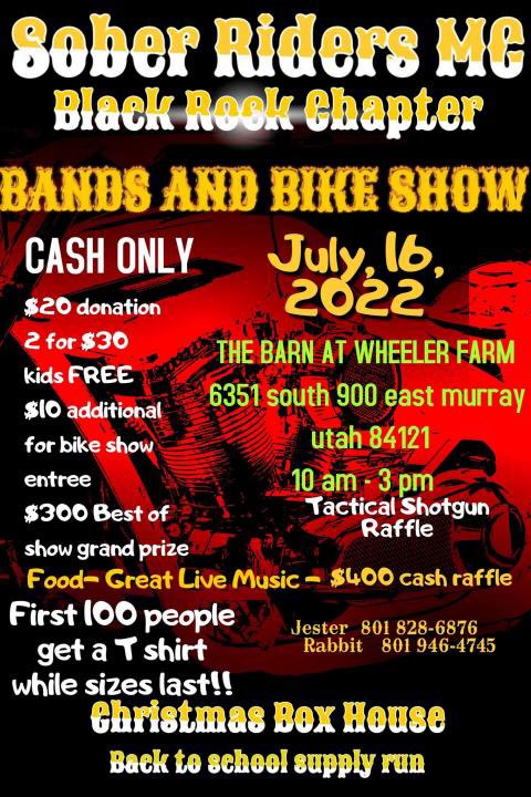 #saltlakecity #utah - July 16

#motorcycles #charity #charityevent #soberridersmc #fundraiser #backtoschool #supplies #kids 
#thebikerbookforcharity