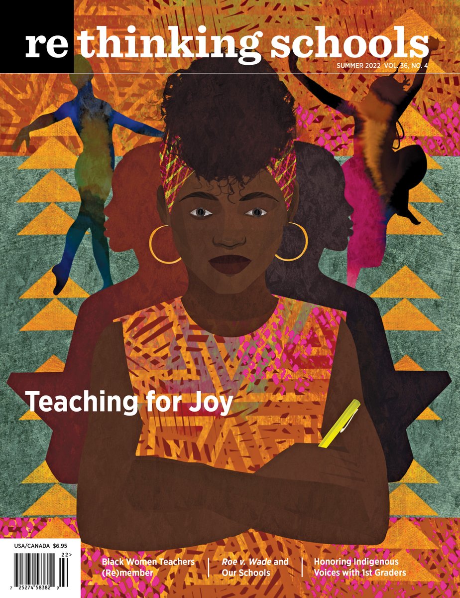 bloomekatz's tweet photo. The cover story is by @_cierrajade_ who wrote about her own teaching practice and the influence of @cynthiabdillard's new book about Black women teachers (re)membering. Also has editorials about teaching for joy in spite of everything and reproductive justice and our classrooms. https://t.co/eKlAxOqd77