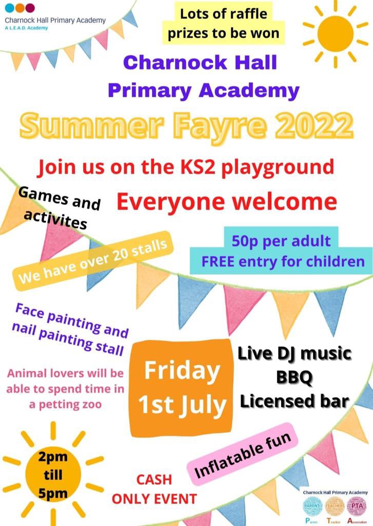 CHPA PTA (@chpa_pta) on Twitter photo The countdown begins !! This Friday <a href="/charnocklead/">Charnock Hall</a> Summer Fayre back with a bang ! Come join us…… The countdown begins !! This Friday <a href="/charnocklead/">Charnock Hall</a> Summer Fayre back with a bang ! Come join us……