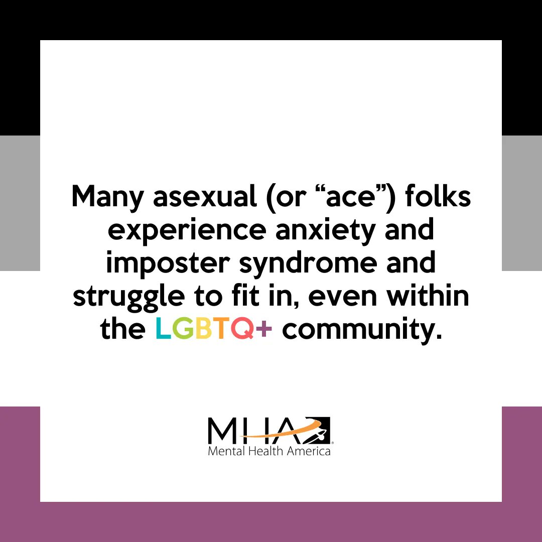 MentalHealthAm's tweet photo. In a 2020 @TrevorProject survey, asexual youth reported higher rates of depression and anxiety compared to the overall LGBTQ+ sample.
Visit https://t.co/wamUQGTx6A for our LGBTQ+ #PrideMonth resources, including an article about #Asexuality and #MentalHealth.
π€ππ€ https://t.co/pQNjzsCcbv