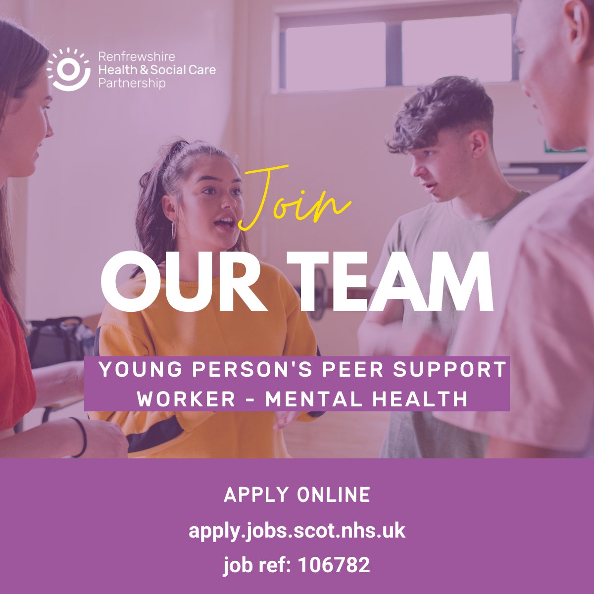 Renfrewshire Health and Social Care Partnership on Twitter: "Do you have  lived experience of a mental health condition, could you utilise your  experience to aid the recovery of young people ? We're