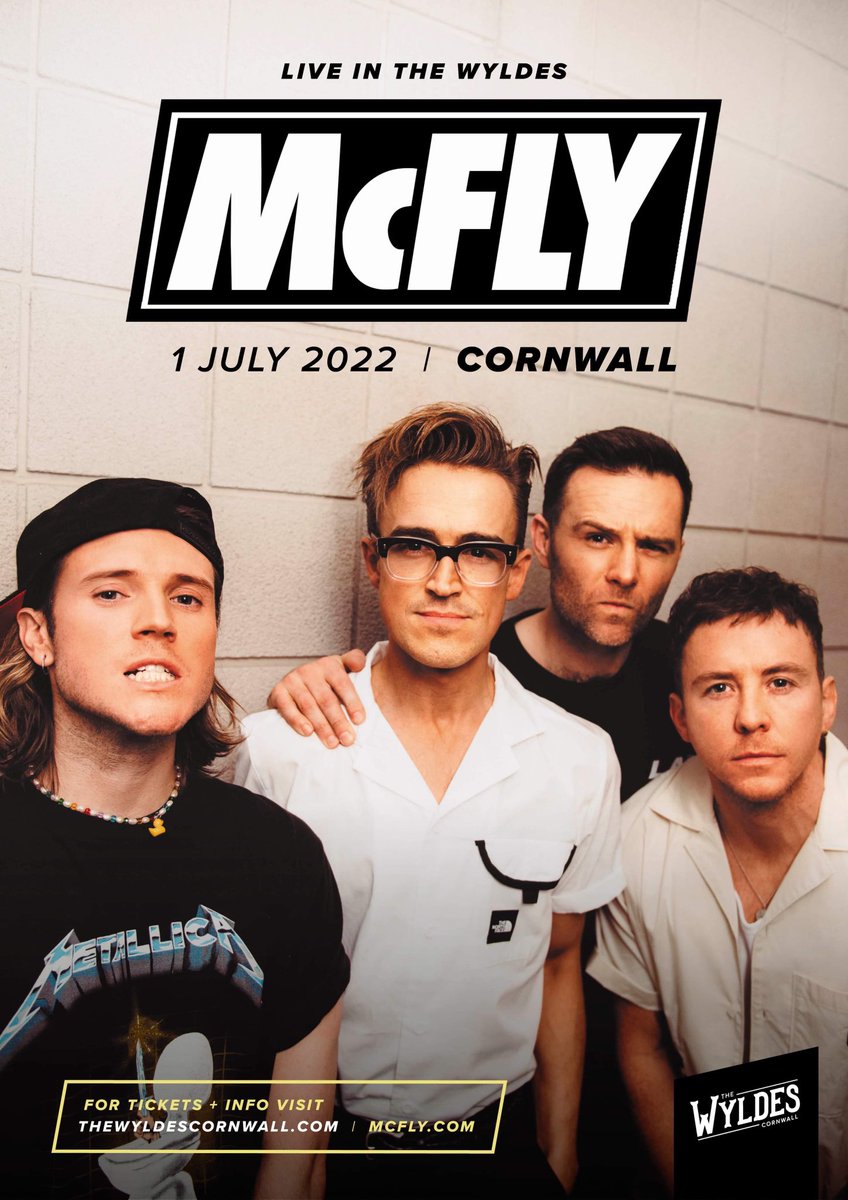 so the amazing team at <a href="/TheWyldes/">The Wyldes</a> have challenged me to get 1000 retweets or get any of <a href="/mcflymusic/">mcfly</a> to rt this and they’ll send me 2 tickets and get me camping for Friday’s show to see mcfly &amp; <a href="/pushbaby/">push baby</a> 🥺🤍   

grab your tickets here 💁🏼‍♀️ thewyldescornwall.com/McFly