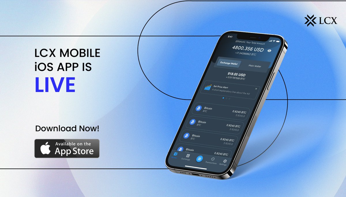 lcx's tweet photo. Do you know that @LCX Mobile is LIVE on the Apple Store?  

All the iPhone users, start downloading the App now and manage your portfolio on the go!

📱 https://t.co/SSG5BFmOg1 
#LCX $LCX #iphone #iosapp #LCXMobileiOS https://t.co/rScCqwKMe7