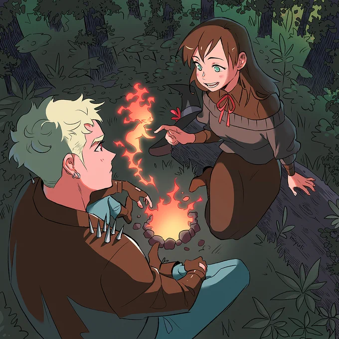 Morgana and Oz taking a break in the forest 🌲 