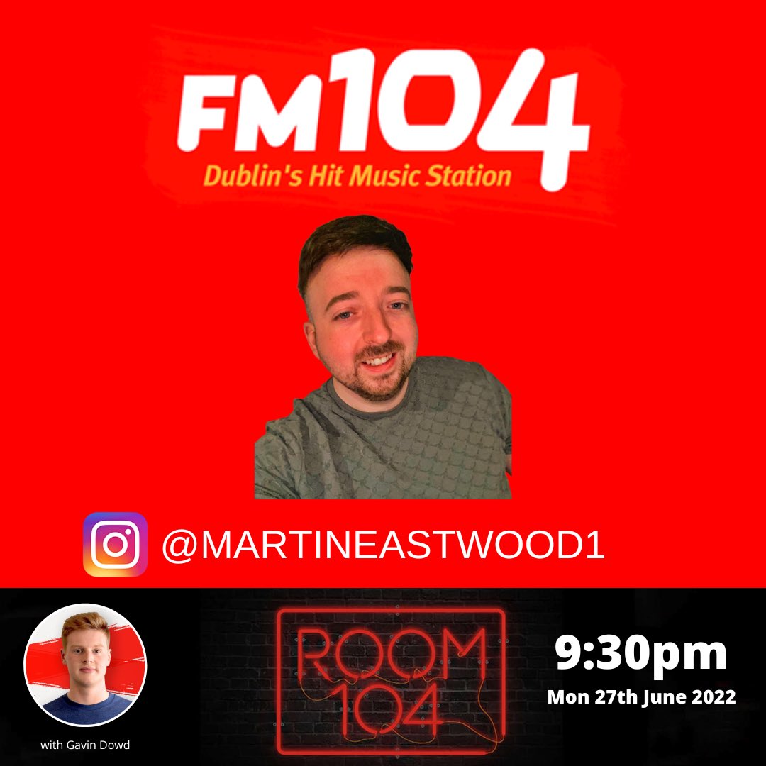 MartinEastwood1's tweet photo. Doing an interview on @FM104 tonight at 9:30pm if anyone would like to tune in 👀 https://t.co/TuuSBqO9yT