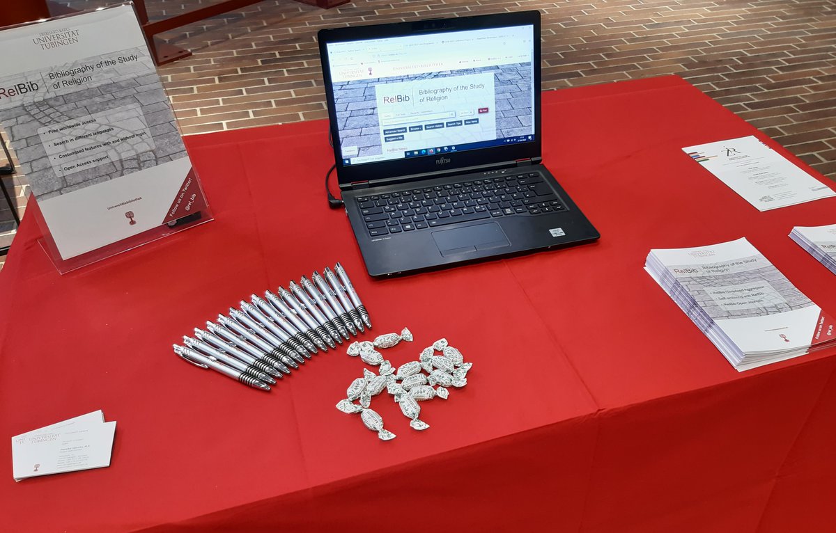 rel_bib's tweet photo. We happily arrived in Cork and set up our conference stand today. Just drop by and learn more about #RelBib, the free online bibliography for the study of #religion. We would like to thank the organizers of #EASR2022 - it's great here! https://t.co/wJJ6mZvcjL