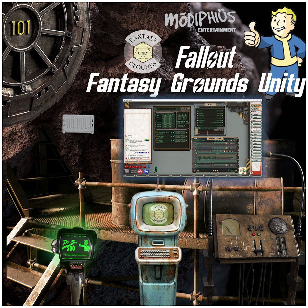 FGACommunity's tweet photo. An excellent sci-fi game & a familiar setting in the @FantasyGrounds2 VTT platform! The newer #Fallout RPG! #valutec #radroaches #modiphius
Get it here; https://t.co/Cf0Rga3uYU , research it here, https://t.co/vA7WHC6fNm
@Modiphius #rpg #vtt #vttrpg #wastelander #vault101 👈💻 https://t.co/Z6ZtaOreEV