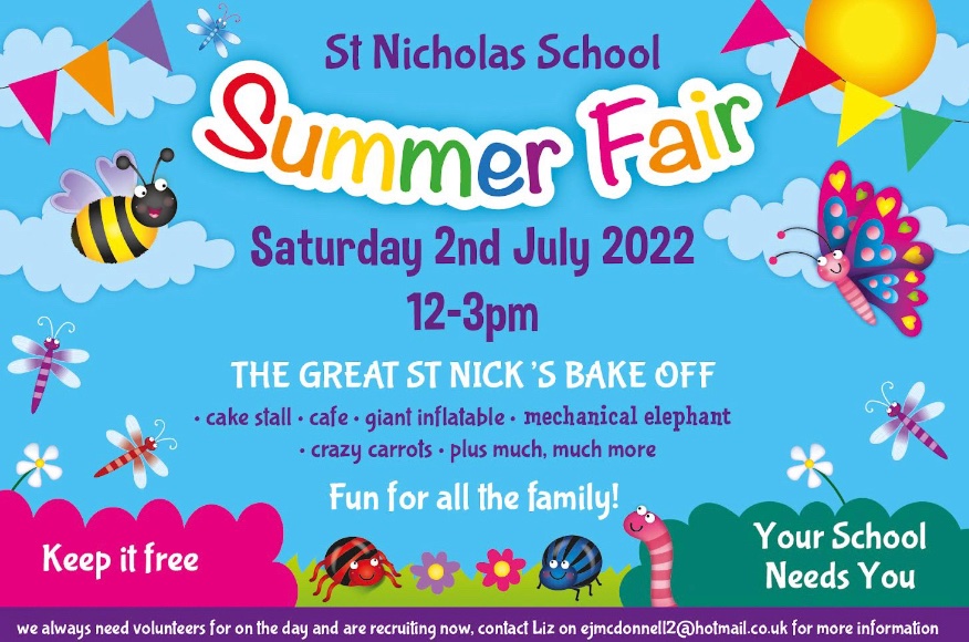 StNicholasSch's tweet image. This Saturday is our first summer fair in three years! Please RT and come and join us if you can.