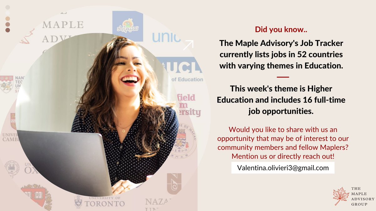 MapleAdvisory's tweet photo. 🍁Creating job opportunities with you🍁 #MapleAdvisory #Maplers #Education https://t.co/MDP4hRYXzW