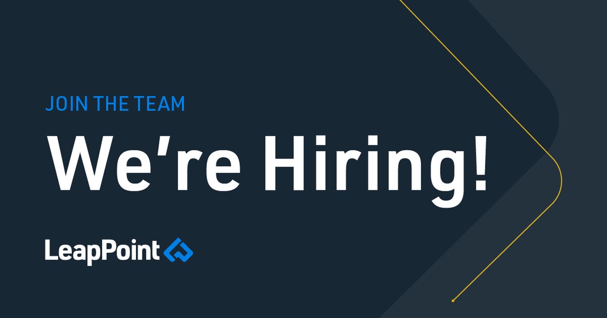 LeapPointLLC's tweet photo. We’re hiring! At LeapPoint, every goal is achievable and every viewpoint has value. We’re confident you’ll love working for us as much as clients love working with us. Are you ready to grow your career by leaps and bounds? Visit https://t.co/fotdPFyELq to apply today. https://t.co/foMEZ3CMKq