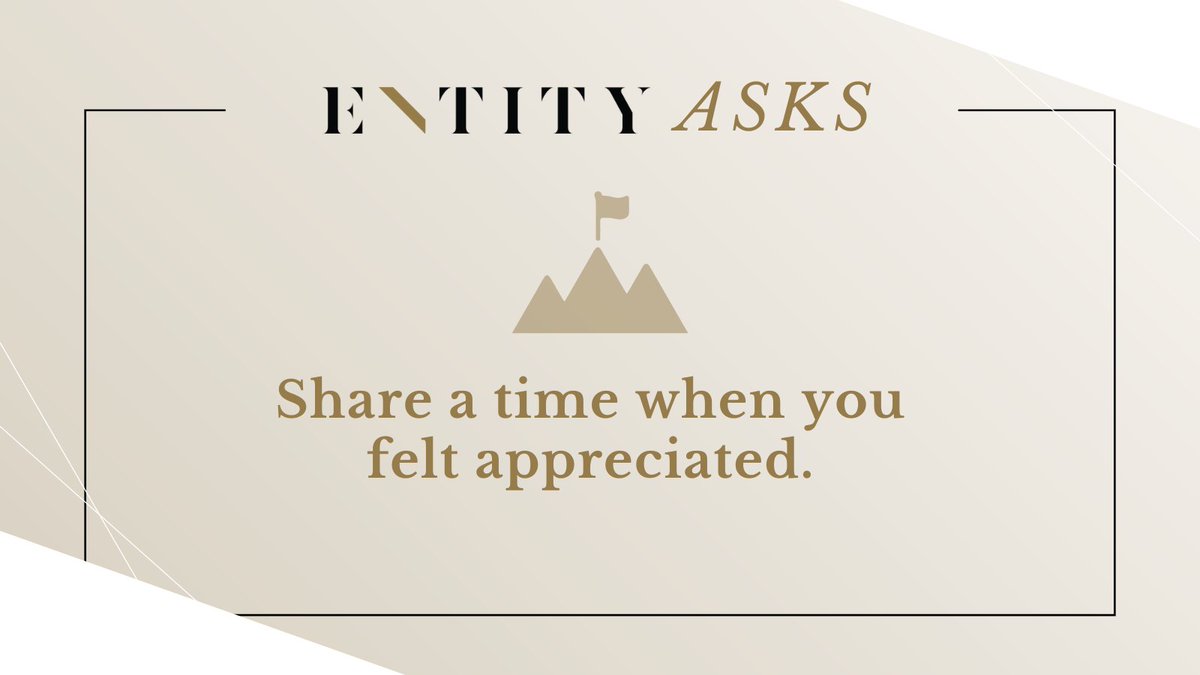 entity_academy's tweet photo. #ENTITYAsks
Share a time when you felt appreciated. 💕 https://t.co/sKRBxcaItb