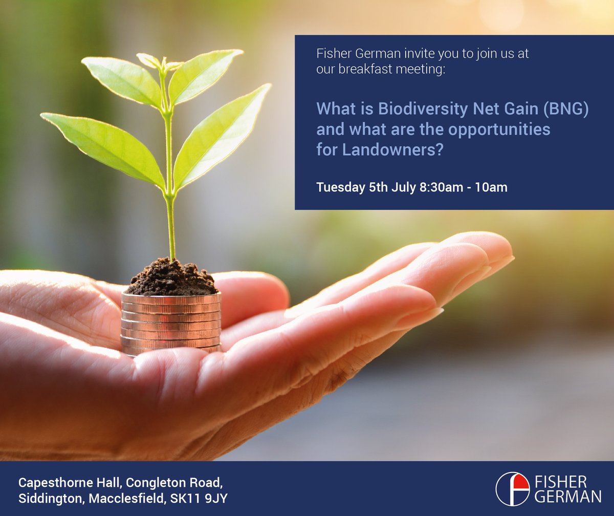 Fisher German (@fishergerman) on Twitter photo Are you a landowner? Do you want to find out about Biodiversity Net Gain (BNG), the opportunities for landowners and how it impacts development?
Book for our event at <a href="/CapesthorneHall/">Capesthorne Hall</a> on 5th July by emailing Mikki Burton on mikki.burton@fishergerman.co.uk by Thursday 30th June. Are you a landowner? Do you want to find out about Biodiversity Net Gain (BNG), the opportunities for landowners and how it impacts development?
Book for our event at <a href="/CapesthorneHall/">Capesthorne Hall</a> on 5th July by emailing Mikki Burton on mikki.burton@fishergerman.co.uk by Thursday 30th June.
