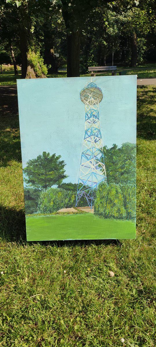 Sigyn_MoonQueen's tweet photo. My first outdoor painting from my university.😄
I painted a parachute tower in Kościuszko Park in Katowice 

#art #Katowice #parkkościuszki #painting #acrilicpainting #Poland #poska #obraz https://t.co/IhFafycYdw