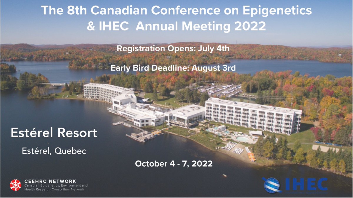 Canadian Epigenetics (@ceehrc) on Twitter photo Registration for our annual conference, being held in conjunction with <a href="/IHEC_Epigenomes/">IHEC_Epigenomes</a>, opens one week from today! Get ready to meet with your #epigenetic colleagues and learn about the latest #epigenetics research. 🧬🧪🔬
🔜ceehrc.ca/2022/ 🇨🇦
#ThisIsEpigenetics Registration for our annual conference, being held in conjunction with <a href="/IHEC_Epigenomes/">IHEC_Epigenomes</a>, opens one week from today! Get ready to meet with your #epigenetic colleagues and learn about the latest #epigenetics research. 🧬🧪🔬
🔜ceehrc.ca/2022/ 🇨🇦
#ThisIsEpigenetics
