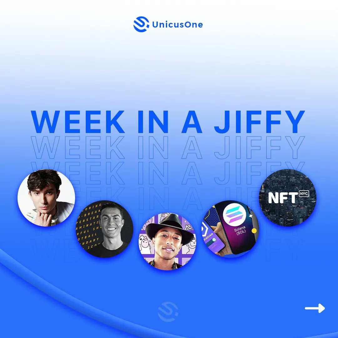 Unicus_One's tweet photo. We're back!
And yet again we bring you a set of steamy Web3 news! Swipe through and get to know what's boiling in the Web world this week!💥
#UnicusOne #dopsnogg #snoopdogg #pharrelwilliams #christianoronaldo #binance #elonmusknews #YugaLabs #SolanaNFT #christianoronaldo https://t.co/t5KvjGsgoH