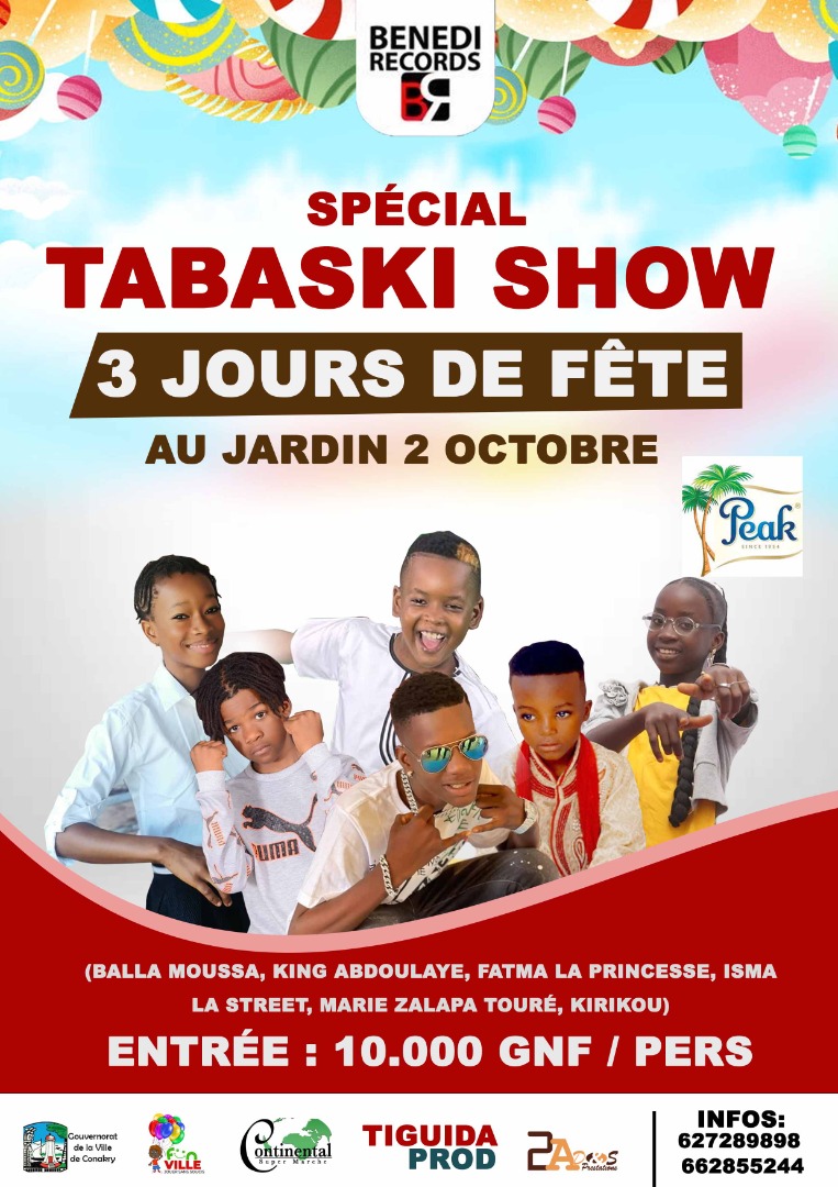 2adsPrestations's tweet image. #BenediRecords vous présente le spéciale Tabaski Show. 
3 jours de fêtes pour les tout petits au jardin du 02 Octobre
Partenaires : 2AD&amp;amp;S Prestations au cœur des grands évènements .
#2ads #2adsprestations #Guinée #Kibaro #Marketing