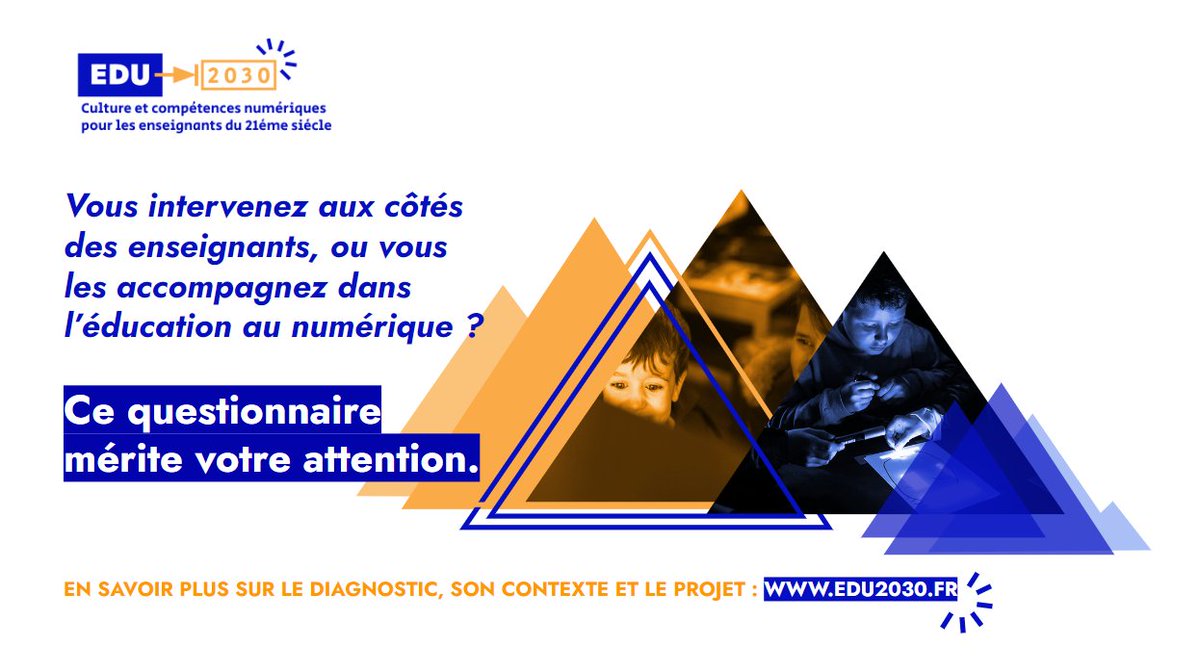 📣 Vous êtes un acteur de l’#éducation au numérique des élèves, en lien avec les enseignants (médiateur, intervenant, association) ? Racontez-nous vos actions, attentes et enjeux dans ce questionnaire : cela ne vous prendra que quelques minutes ! #Edu2030 docs.google.com/forms/d/1y9iVT…