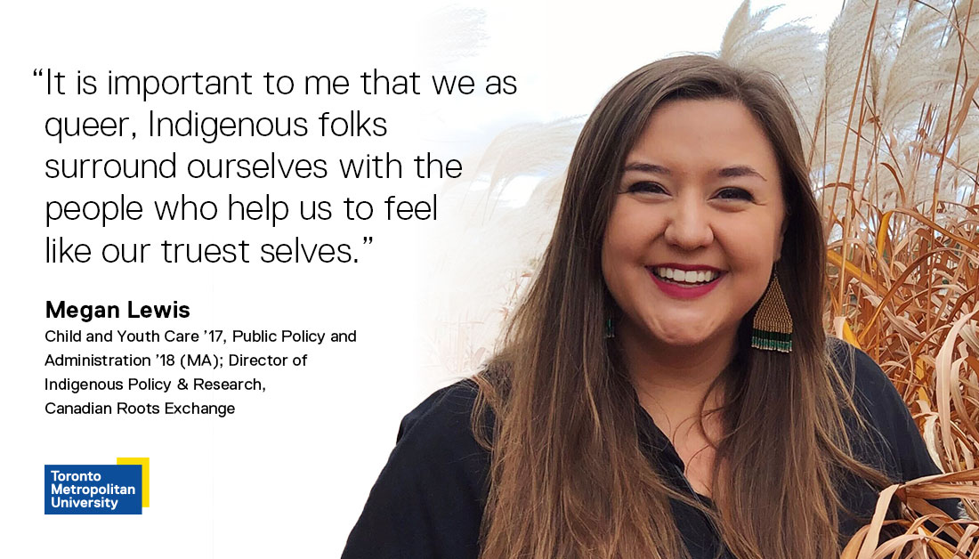 alumnitmu's tweet image. .@meganllewis_ is a passionate advocate for Indigenous people. Through her work at @CdnRoots and as a beadwork artist, she creates space for youth to advocate for impactful change, while celebrating Indigenous resilience.

More about Megan: ow.ly/FKzP50JIcB1 #NIHM2022