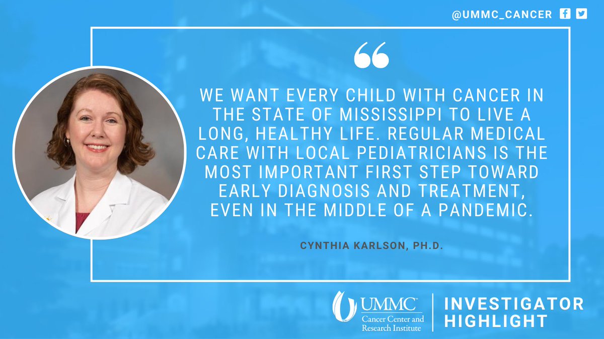 UMMC_Cancer's tweet photo. #CCRIHighlight: Dr. Cynthia Karlson, associate professor of peds hematology/oncology and a peds psychologist, works with kids with cancer & sickle cell disease and their families. She also works to implement modifications that may aid patients...Read more: https://t.co/raPAmFS8pl https://t.co/PmHKgFYAR4