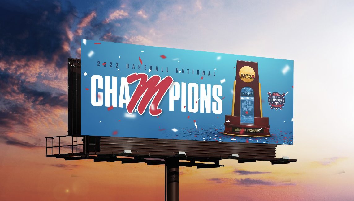 OleMissBSB's tweet image. Champs reppin’ in the ‘Sip 🏆