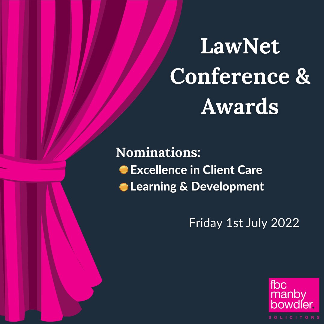 FBCManbyBowdler's tweet photo. The @LawNetUK Awards 2022 are just around the corner and we've been nominated for two awards! 🎉
- Excellence in Client Care
- Learning & Development
Congratulations to the FBC Manby Bowdler family!
#stellarservice #awards #shortlist #LawNet #LNAWARDS22 https://t.co/Ys0nDpzb5u
