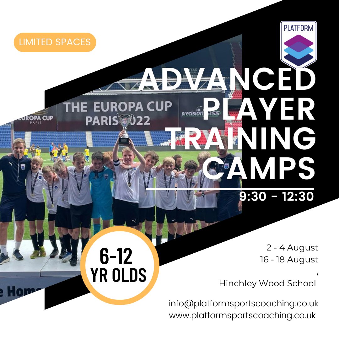 Our Advanced Player Training Camp is back! 

Are looking to take your game to the next level during the off season!? Then this is for you with our sport specific movement programme and high tempo practices to help get you ready for next season!
