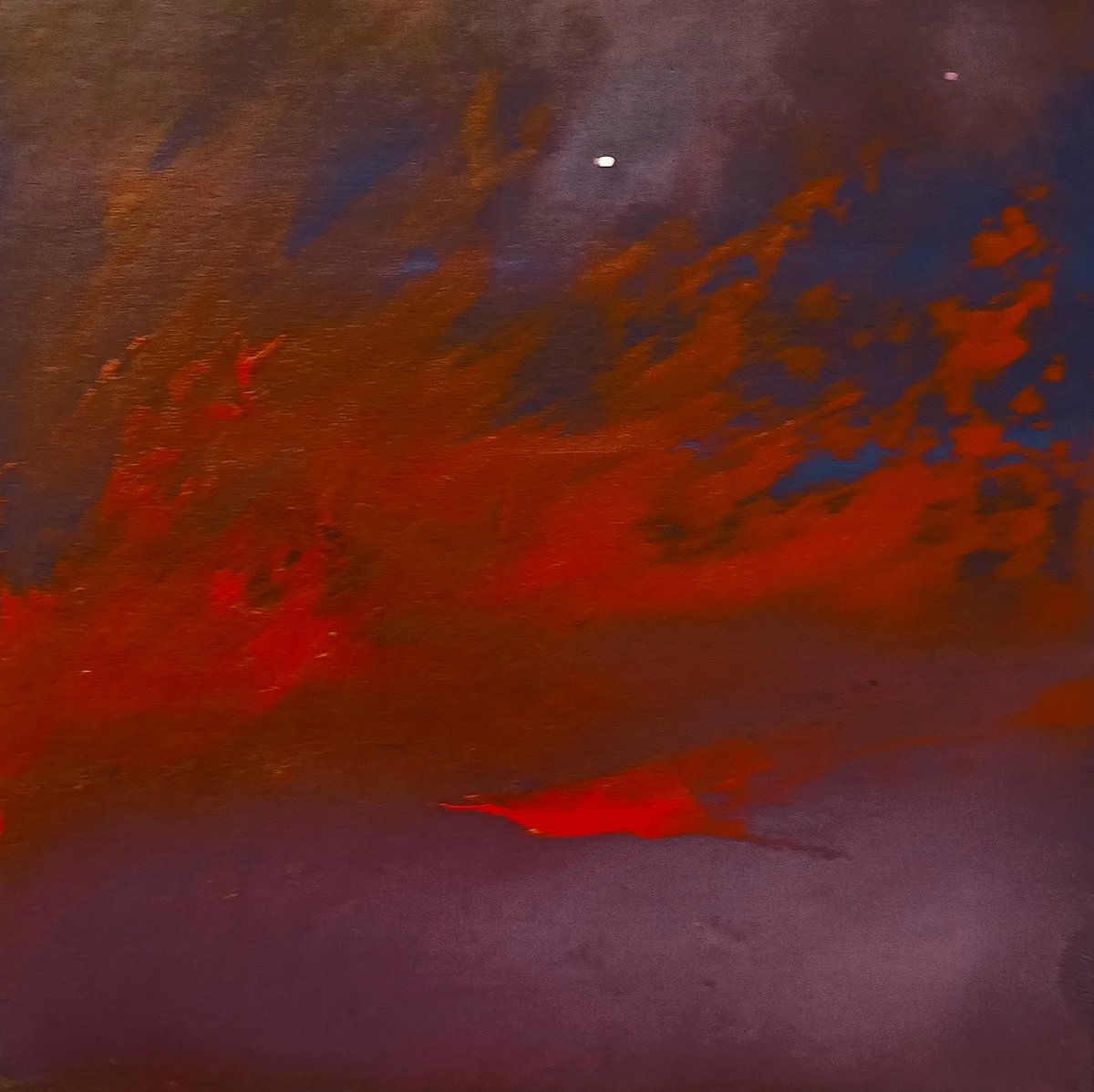 moe_rocksmoore's tweet image. Red nights in progress. Oil on board. 10x10cm. Palette knife practice☆ @waspsstudios @Creative_Ren @bigartshow @ArtDeptPaisley #knifework #painting #oilpainters #nightskies #redskyatnight #rocksmoore