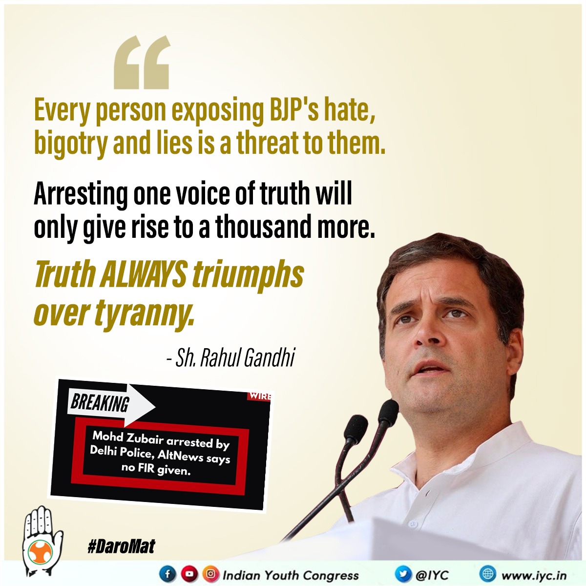 srinivasiyc's tweet photo. Busting fake news, propaganda of Godi Media, exposing the hate speech of BJP is the reason he's being arrested? 

Nupur Sharma remains untouched while @zoo_bear gets arrested for calling out the wrongdoings. We strongly condemn this act.

#IStandWithZubair https://t.co/m5wt1tmRXH