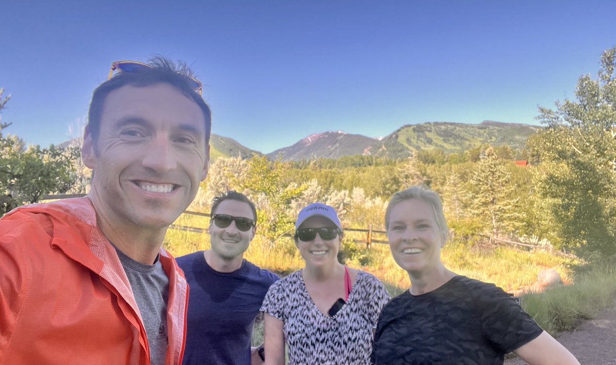 NPRKelly's tweet photo. Morning jog along the Rio Grande with new running buddies. Now off to moderate panels on immigration, Ukraine &amp; the future of American democracy. Happy to be here ⁦@aspenideas⁩ https://t.co/2GAppcJwlC