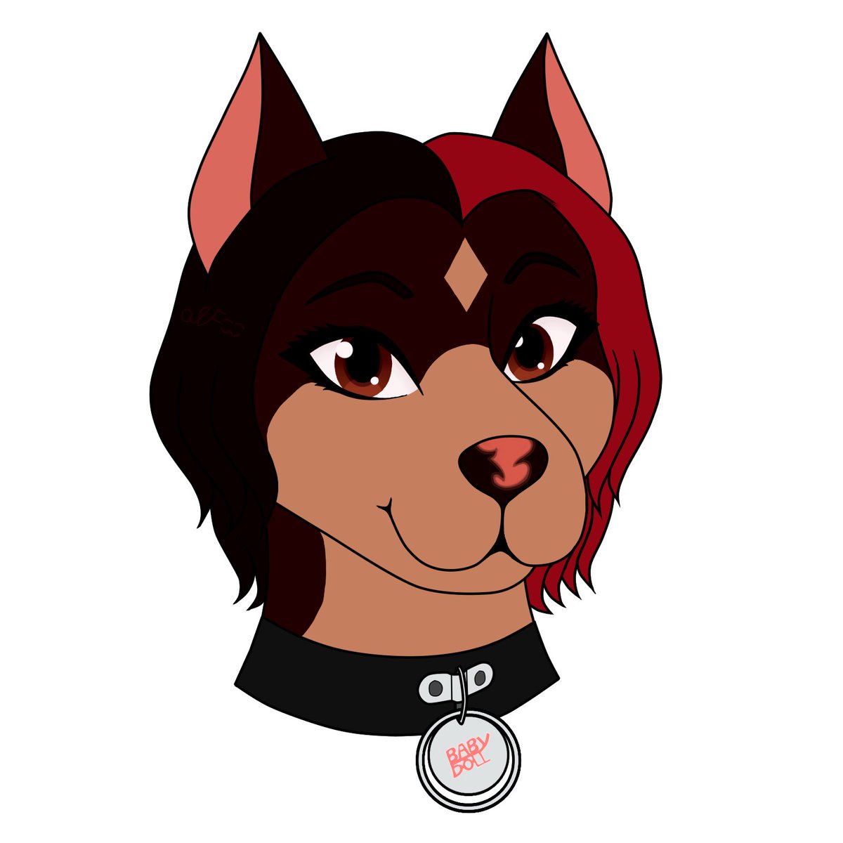 TrueGoldenRose's tweet image. Rosy's Cheeks feral/anthro headshot #RosyCheeksfanart