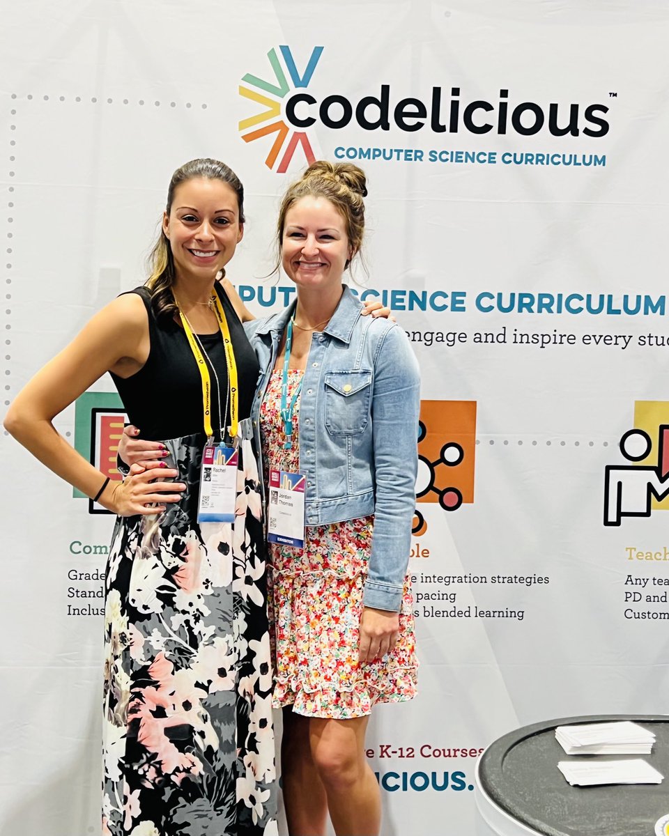 Rachel10589's tweet photo. #istelive #codelicious It was so amazing to finally meet Jordan in person ! I can’t wait to begin the implementation of Codelicious in our district ! https://t.co/pmMrrLHloF