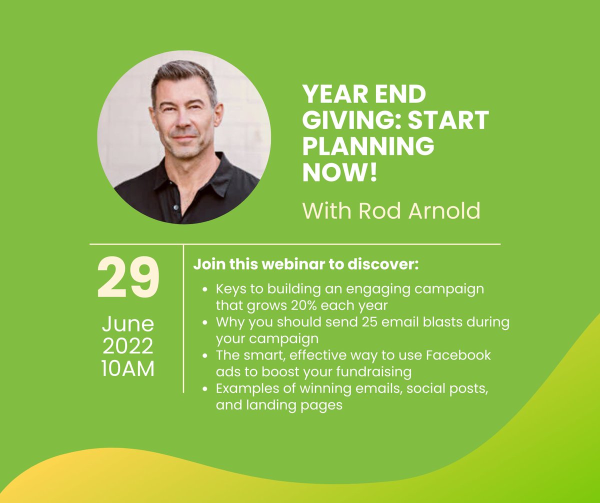 domoregoodus's tweet photo. It may be summer, but your year end giving planning should start now! 

Join us on 6/29 at 10AM CT to learn from nonprofit leader, Rod Arnold, as he shares proven methods for building campaigns that drive donations using email, Facebook, and landing pages

https://t.co/P8QyJRivIY https://t.co/ySKTtFxBcQ