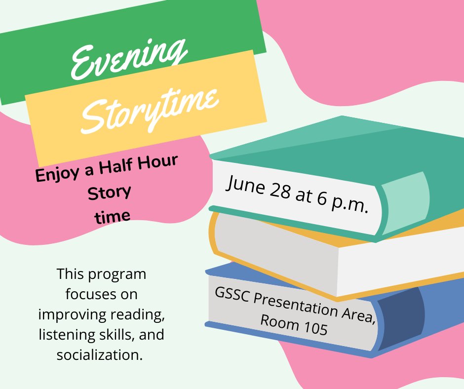 enmugssc's tweet photo. Join us tomorrow night for Evening Storytime!
https://t.co/qQ5XG1v6h3 https://t.co/hQNojZmXXO