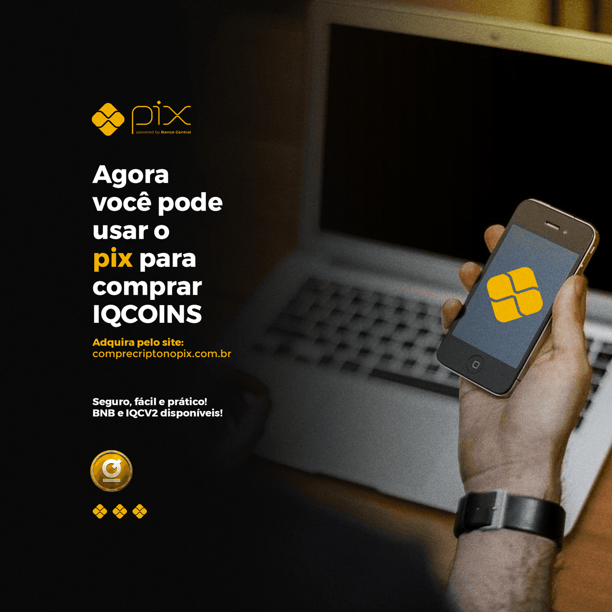 IQCOINTOKEN's tweet photo. 🟢 Vamos comprar via PIX? Seguro, fácil e prático!

BNB e IQCV2 disponíveis!

Acesse agora! 👉🏼 https://t.co/4YlSGVxRDo 👈🏼 https://t.co/yl7zXMdGgi