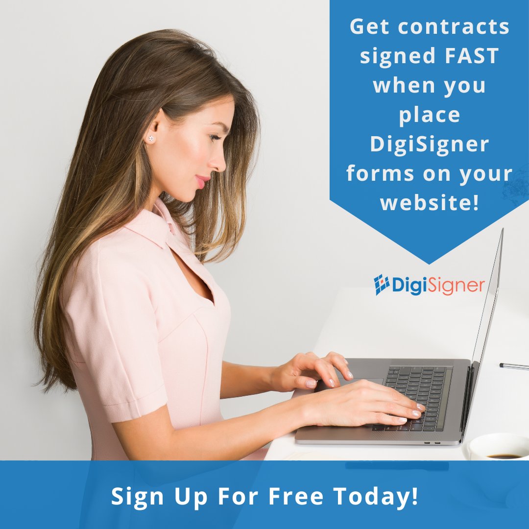DigiSigner's tweet photo. Placing  a DigiSigner Form on your website will drastically cut out emailing the same form to all of your clients to sign!  Stay tuned for more Digi Tips! https://t.co/gURKtHSfwR