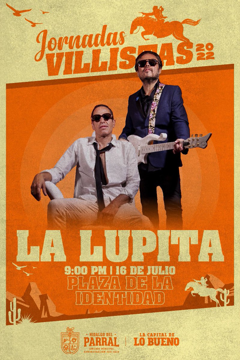 Querida familia de Chihuahua, tendremos el honor de estar en Parral tocando en Las jornadas Villistas 2022 este 16 de Julio. 9 PM, Plaza de la identidad, nos vemos por allá #Arre #Lalupita30años <a href="/LaLupitaoficial/">La Lupita</a>