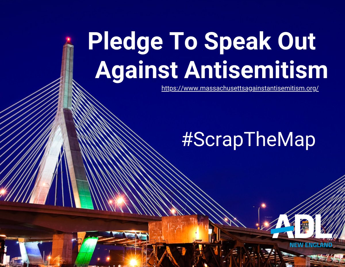 ADL_NewEngland's tweet photo. In wake of the “Mapping Project,” show your support to the Jewish Community by Pledging to Speak Up against Antisemitism #scrapthemap #MAPoli https://t.co/hflHUOqj0f https://t.co/4yrX7AinzF