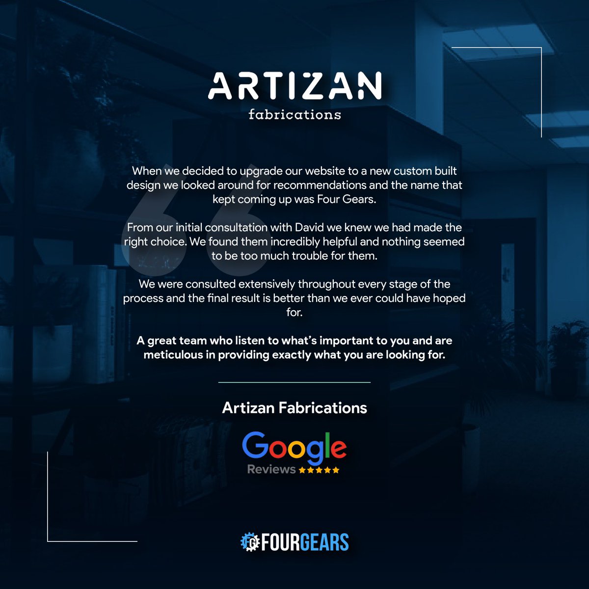 four_gears's tweet photo. It’s great to start the week with some feedback from a client! 🥰

If your business is looking for a new website or help with getting your business online why not give the team @four_gears a shout!

Visit https://t.co/lVVavwa3od to get in touch!

#webdesign #webdevelopment #uxui https://t.co/dcYdaQ4PeH