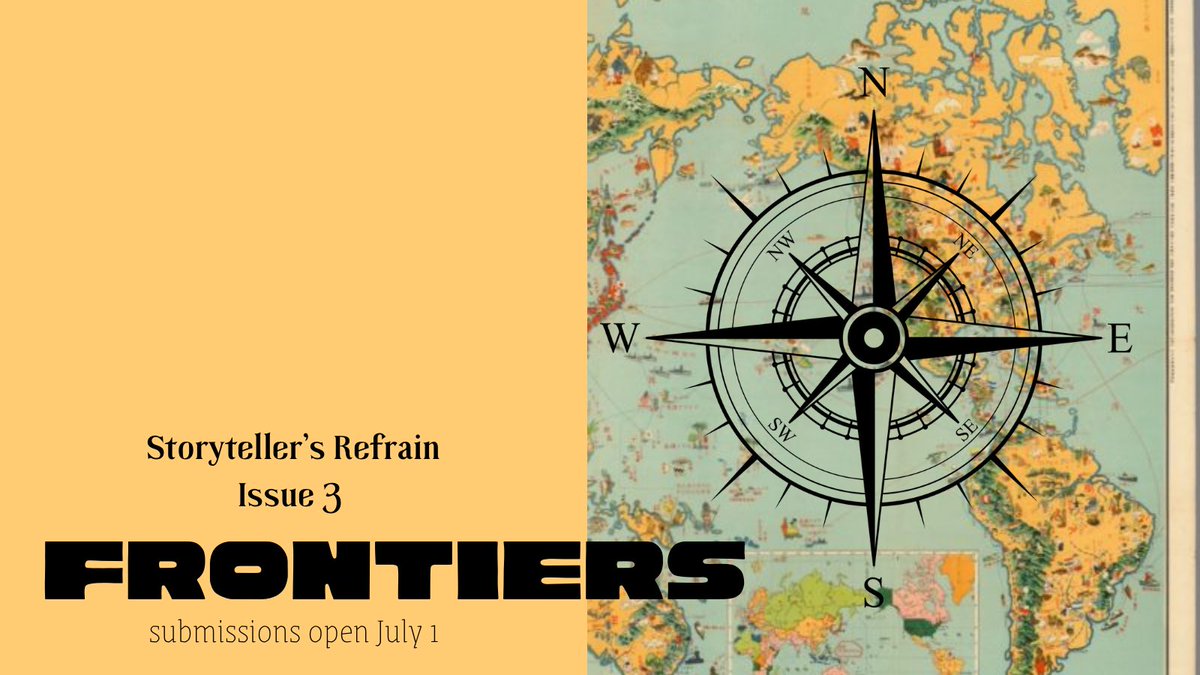 Strytllrsrfrn's tweet photo. We are proud to announce the theme for our newest issue—FRONTIERS. 

Tell us your tales of exploration: space, time, imagination, creativity, or personal. 

How have you gone to the frontier?

Submissions open July 1st! https://t.co/O8h9zSN0q2