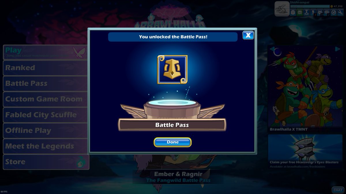 bhZERDA's tweet photo. proof of battle pass brawlhalla gift https://t.co/lfvTOwSdgb