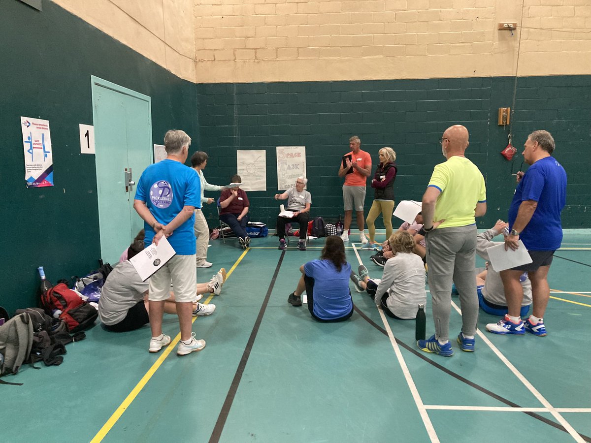 PickleballScot1's tweet photo. Great day yesterday running our first Pickleball Scotland Club Coach Award session. Huge thanks to @nanettemutrie for developing the materials. Great feedback and lots of positive ideas for improvements. Thanks to the participants and the volunteers. @cs_nash @macsharon https://t.co/Qz7dxNz6kf