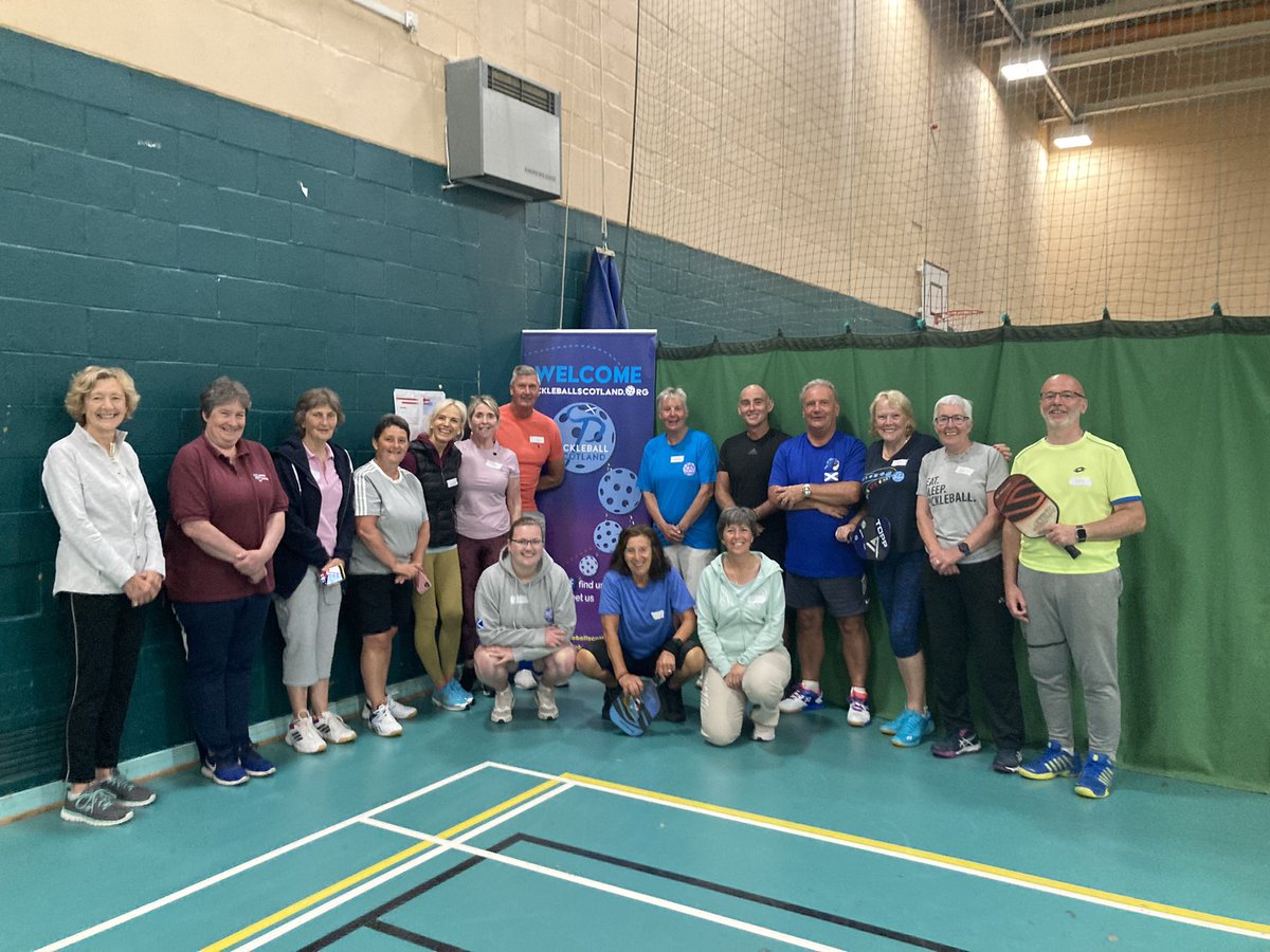 PickleballScot1's tweet photo. Great day yesterday running our first Pickleball Scotland Club Coach Award session. Huge thanks to @nanettemutrie for developing the materials. Great feedback and lots of positive ideas for improvements. Thanks to the participants and the volunteers. @cs_nash @macsharon https://t.co/Qz7dxNz6kf