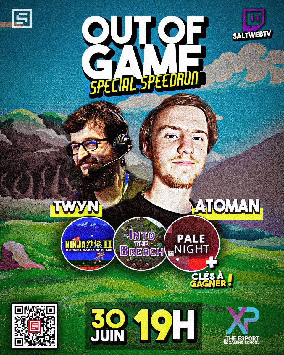 SALTwebtv's tweet photo. 🎉#CONCOURS 🎉
À l'occasion d'Out Of Game Spécial Speedrun, on vous fait gagner deux clés pour #PaleNight !🥳
Pour participer:
- RT et like ce tweet
- Follow @saltwebtv et @prettyfrenchman
TAS le 1 juillet, bonne chance tout le monde ! 🤞 https://t.co/zGjHamnB3z
