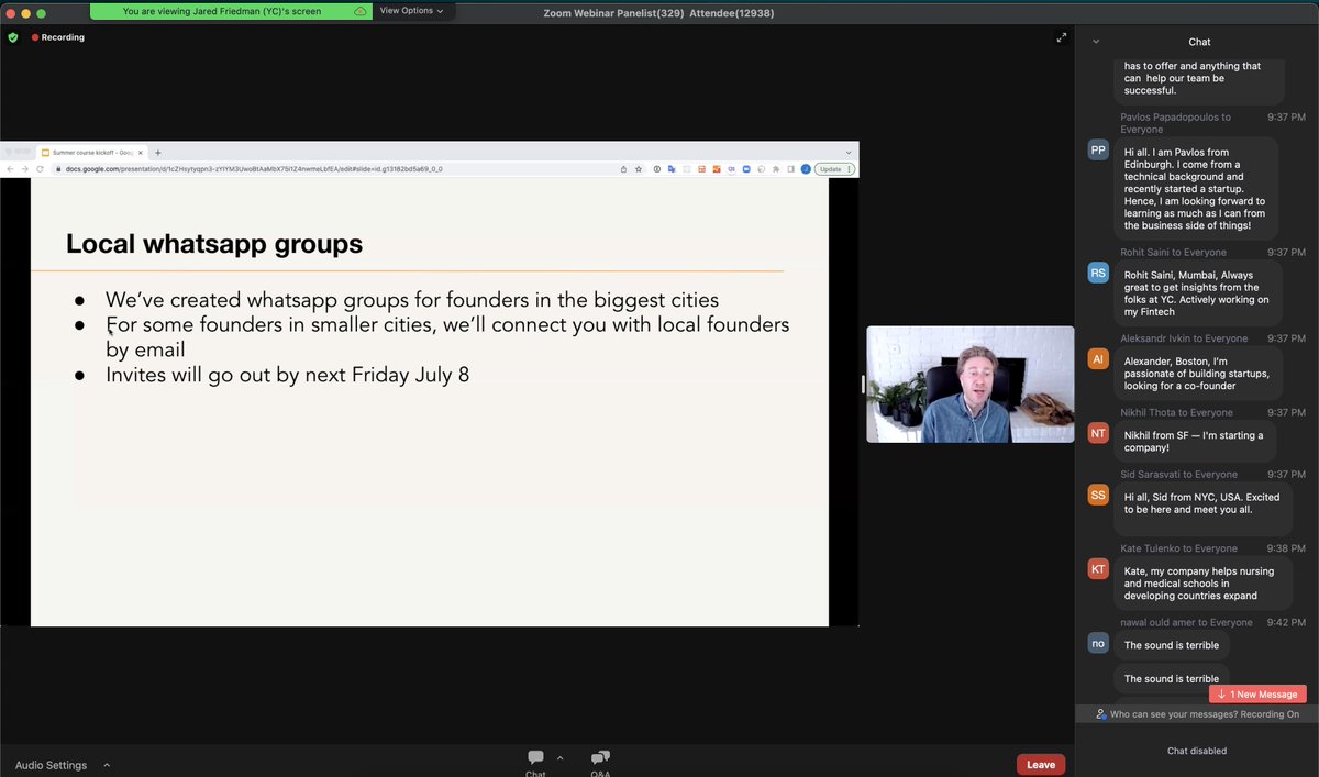 satvikmaker's tweet photo. Welcome to @ycombinator  @startupschool 2022!

13000+ people LIVE on zoom!

@googledocs @Zoom - breaking their limits!

#yc #ycsus #startupschool @yc https://t.co/2f6zNht5CI