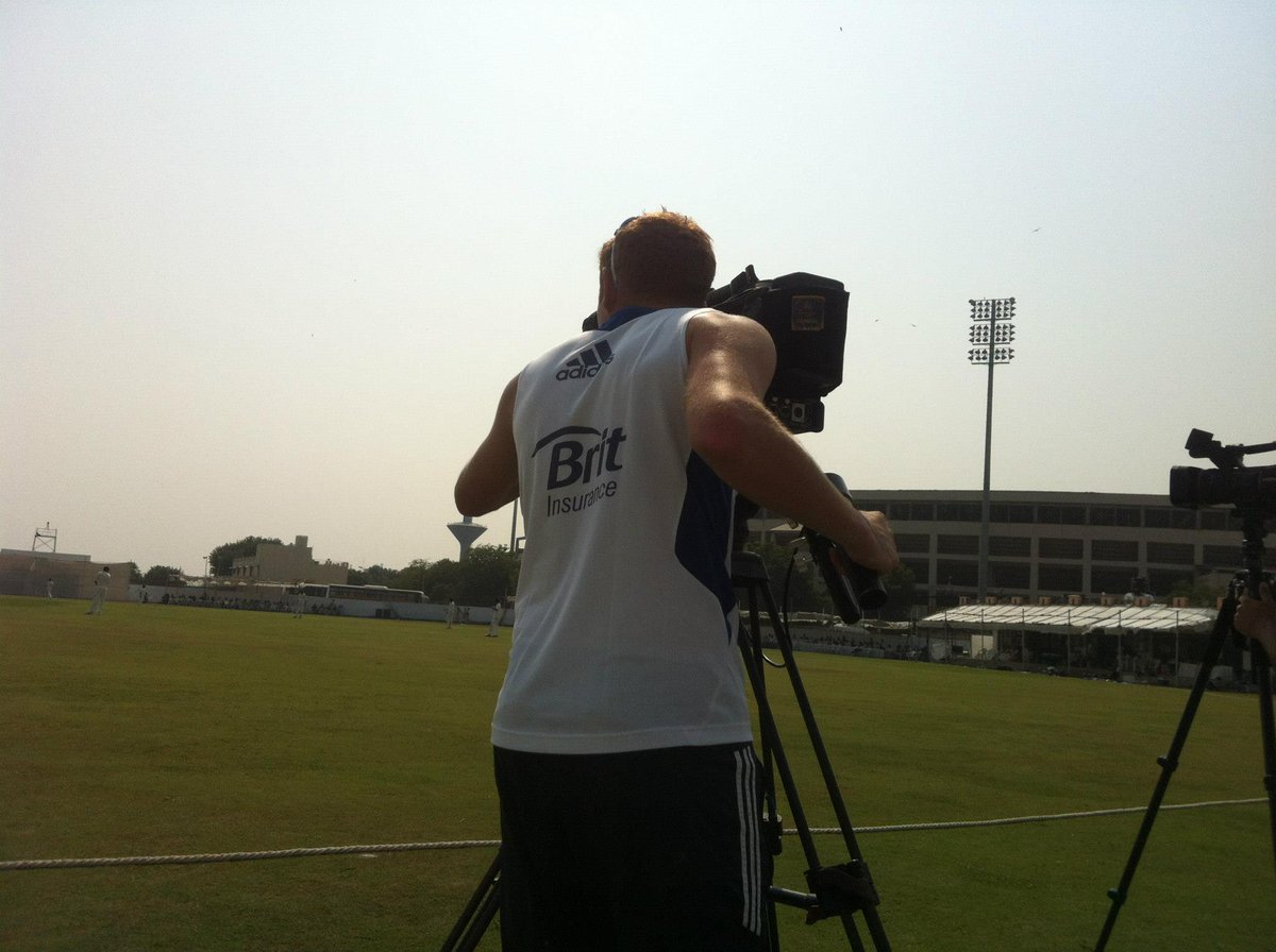SimonOrmiston's tweet photo. Jonny Bairstow decided to have a crack at being a Sky Sports cameraman on the 2012 tour to India. Thankfully he stuck with cricket 🏏. Another great knock for England today. 🦁🦁🦁 https://t.co/p6ttjhTL91