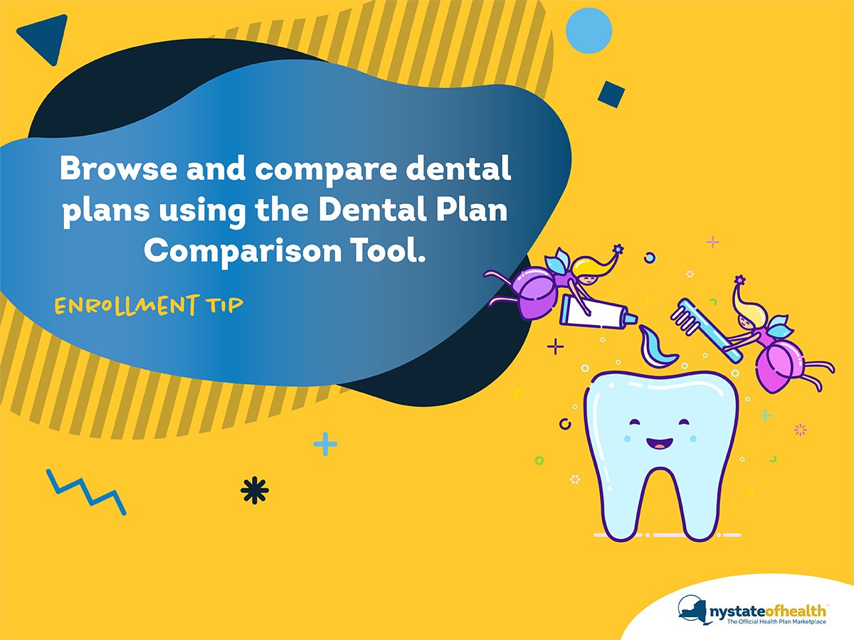 NYStateofHealth's tweet photo. Keep your family’s smiles bright and healthy! Use our Dental Plan Comparison Tool to find a quality dental plan that fits your needs. Simply choose your county from the drop-down menu to view plans & compare premiums. https://t.co/osF10gfD1r #EnrollmentTips #NYSOHTips #EnrollNY https://t.co/93l3G0C1OF
