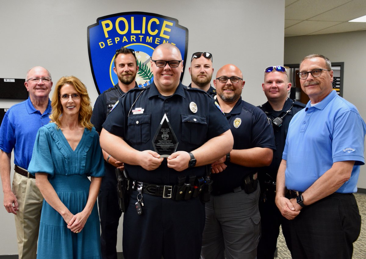 Congratulations to Noble Police Department Officer of the Year Patrolman Joel Reser! Award presented by NCSI President Tonja McCawley and NPD Chief Keith Springstead.